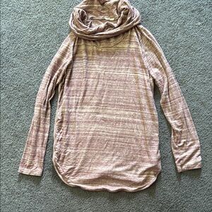 LOFT Pink Cowl Neck Sweater with Cozy Knit